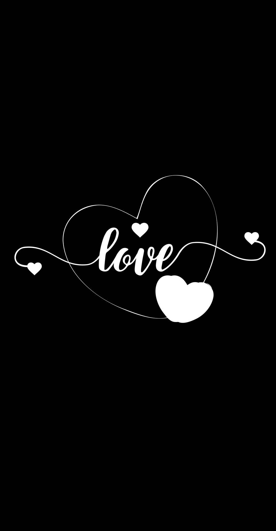 Download White Heart Cursive Love Wallpaper 