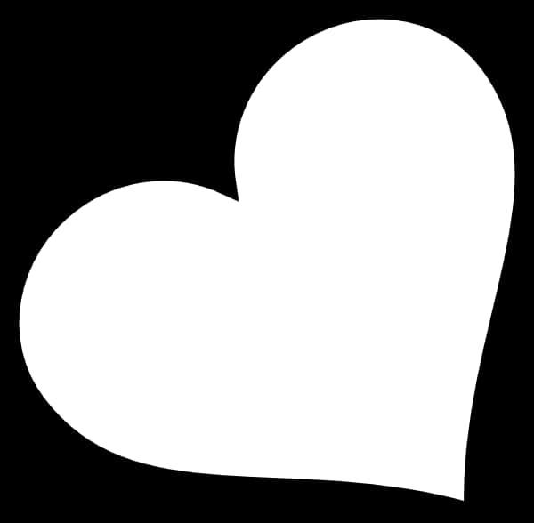 White Heart Icon Black Background PNG