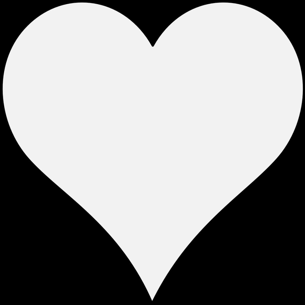 White Heart Icon Simple Graphic PNG