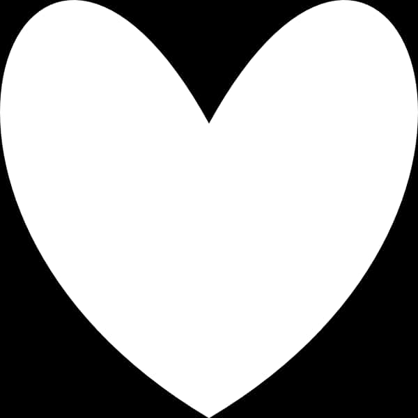 White Heart Icon Simple PNG