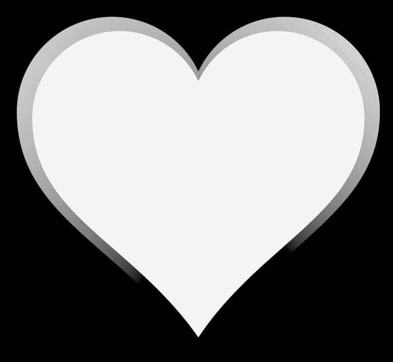 White Heart Iconon Black Background PNG