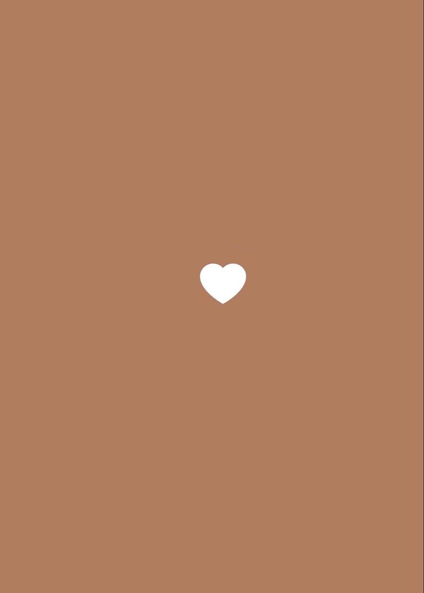 White Heart On Brown Wallpaper