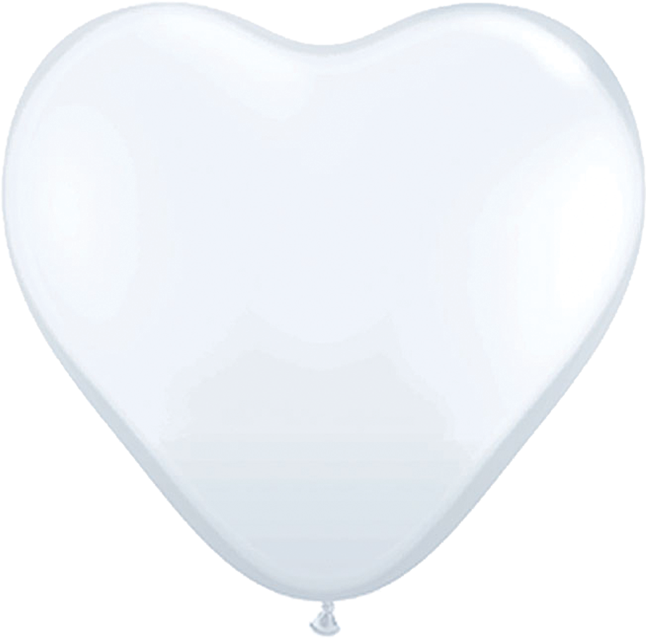 White Heart Shaped Balloon PNG