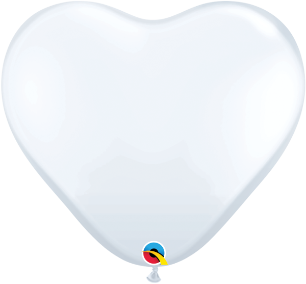 White Heart Shaped Balloon PNG