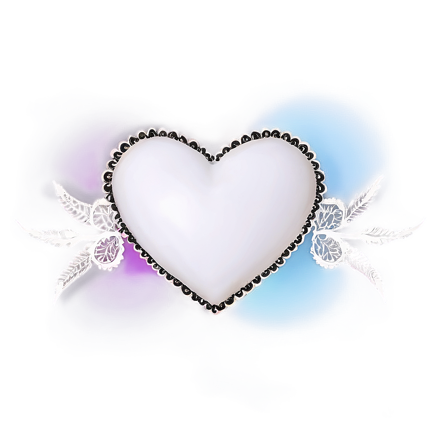 Download White Heart With Lace Png Dpn69 | Wallpapers.com