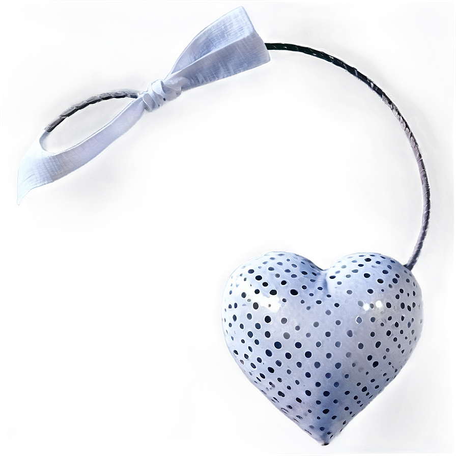 White Heart With Polka Dots Png Xpp41 PNG
