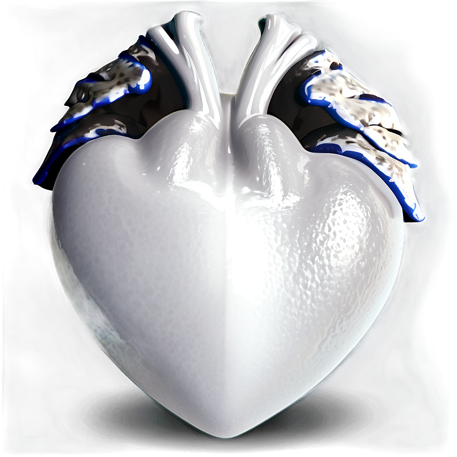 White Heart With Shadow Png Gxl83 PNG