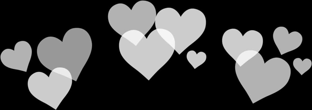 White Hearts Gradient Shades PNG