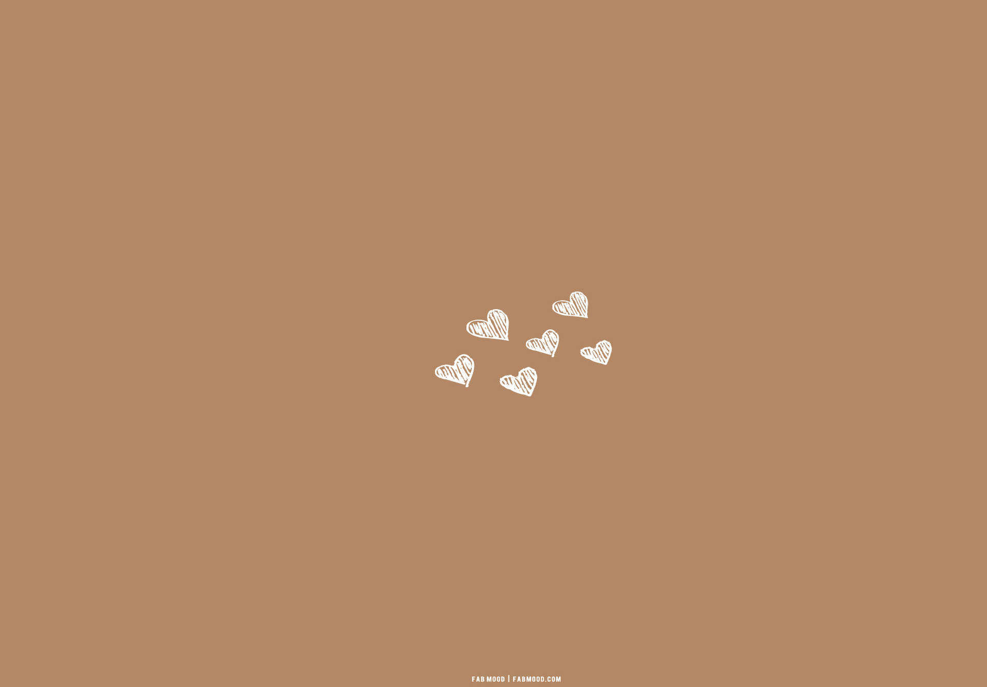 White Hearts On Beige Brown Aesthetic Background
