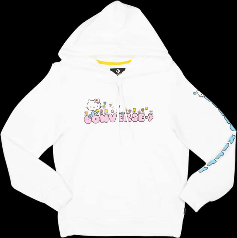 White Hello Kitty Converse Hoodie PNG