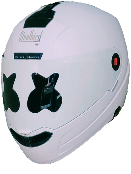 White Helmetwith Black X Eyes PNG