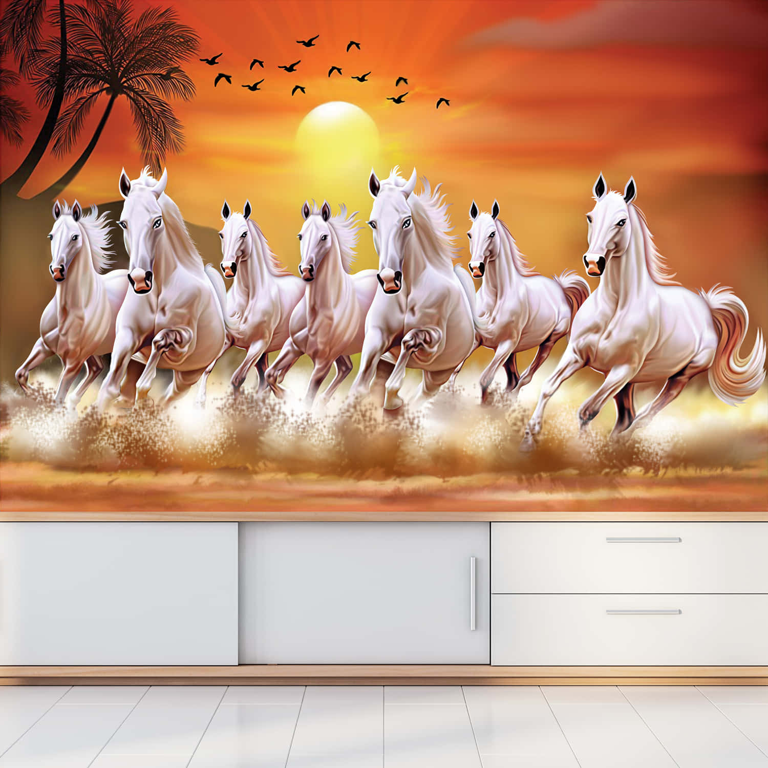 White Horse On The Run Wallpaper