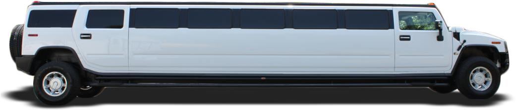 White Hummer Limousine Side View PNG