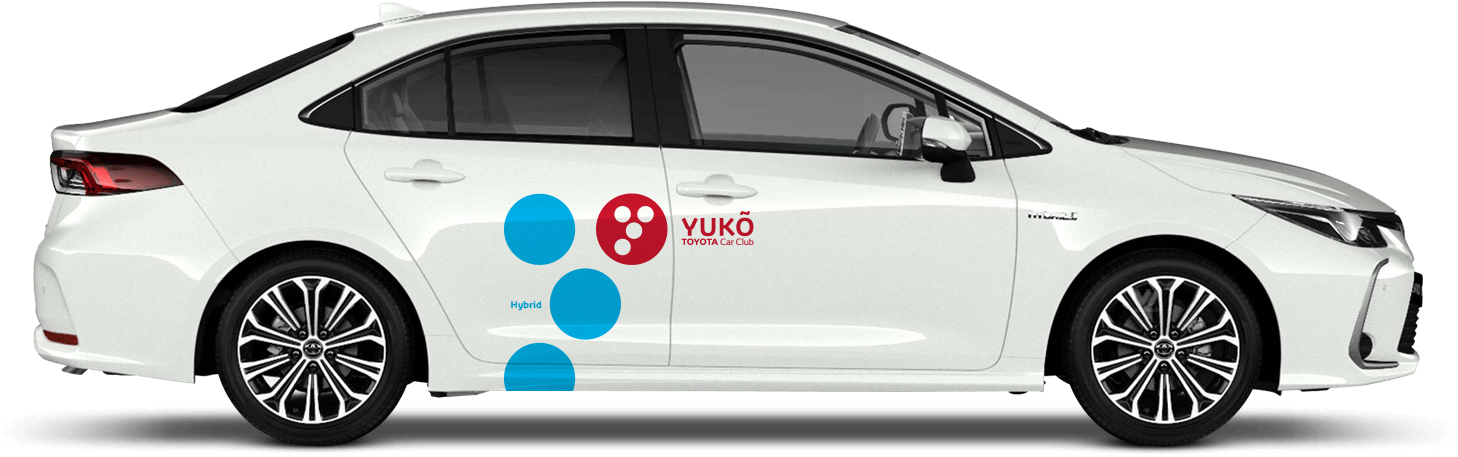 White Hybrid Car Yuko Branding PNG