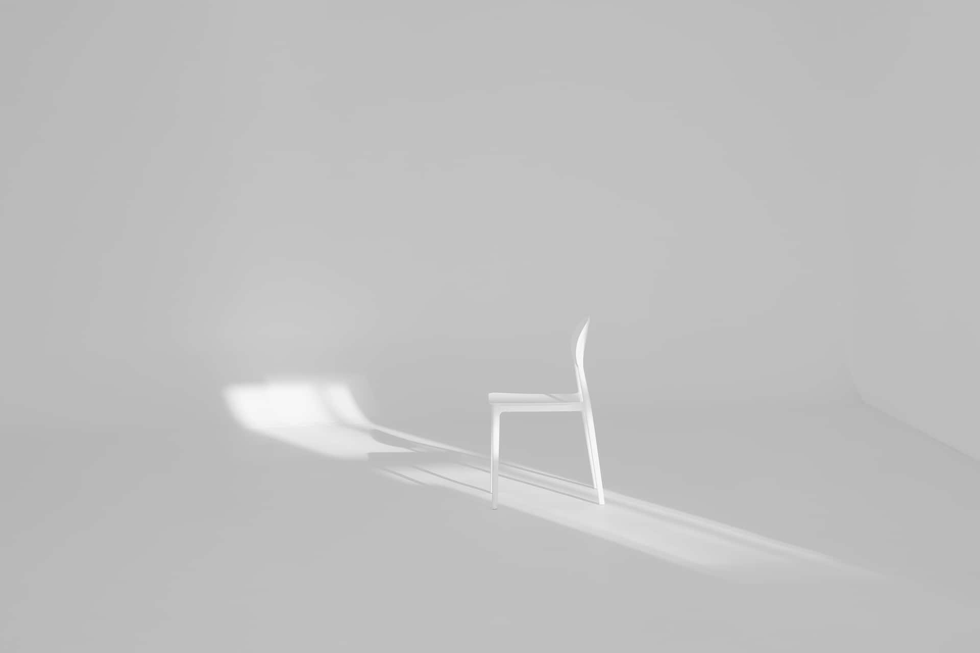 Weißerbildhintergrund Stuhl Schatten