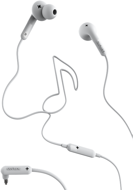 White In Ear Earphoneswith Inline Control PNG