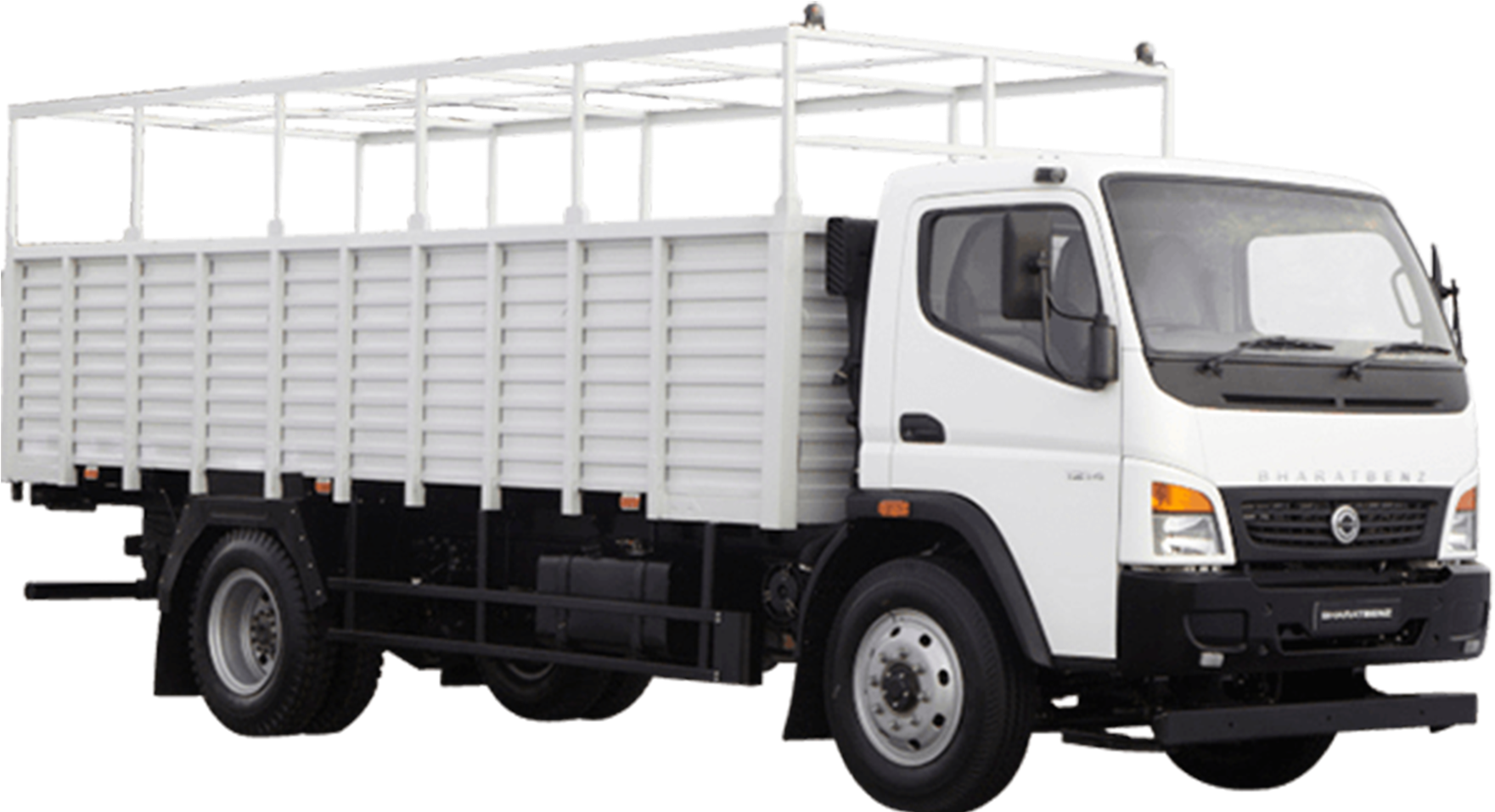 White Indian Truck With Cargo Bed PNG