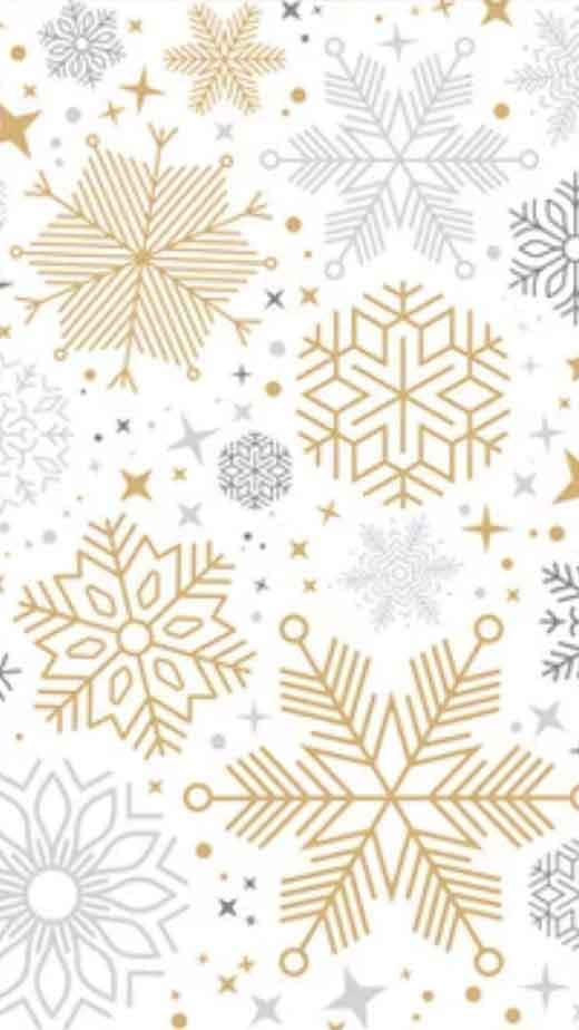 A White And Gold Snowflake Pattern