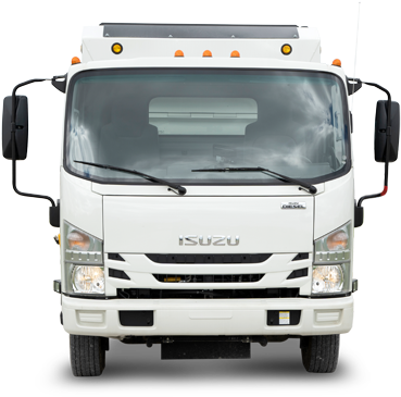 White Isuzu Cargo Truck Front View PNG