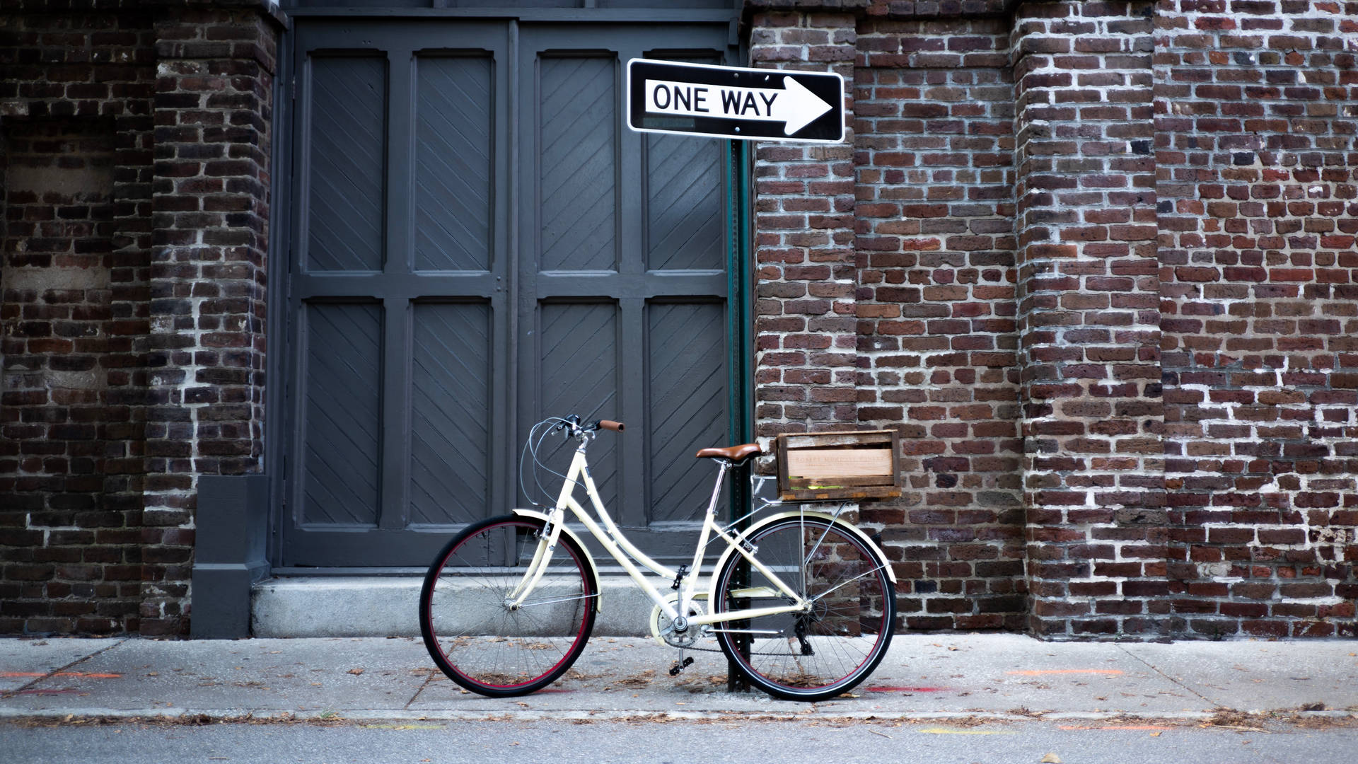 White Japanese Bike Old Downtown Wallpaper