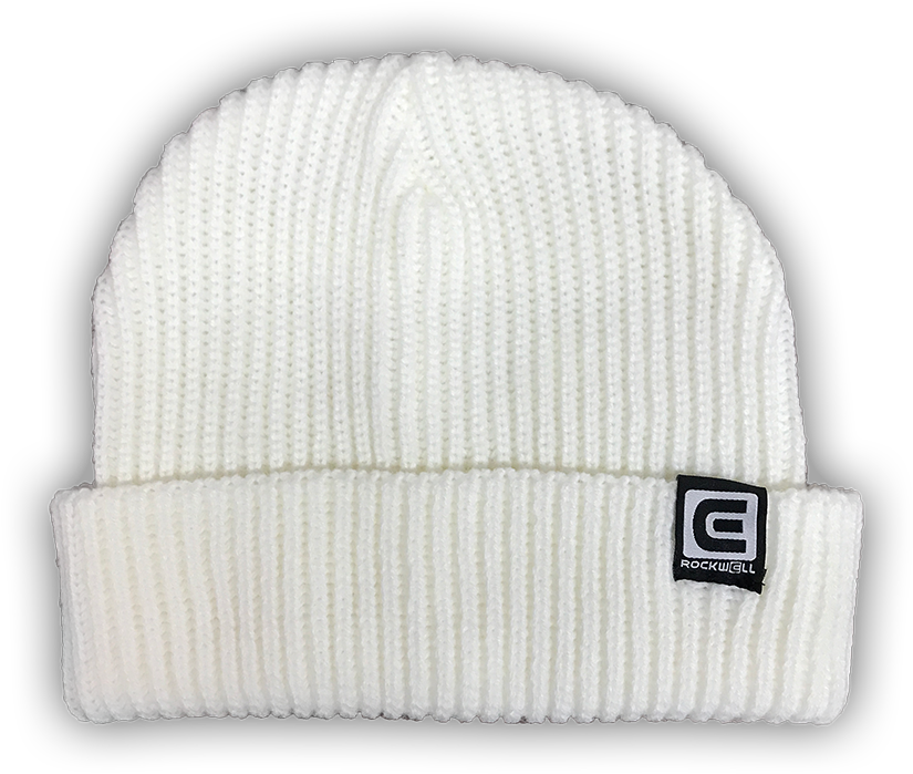 White Knit Beanie Hat PNG