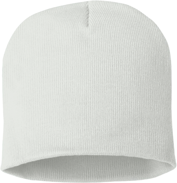 White Knit Beanie Hat PNG