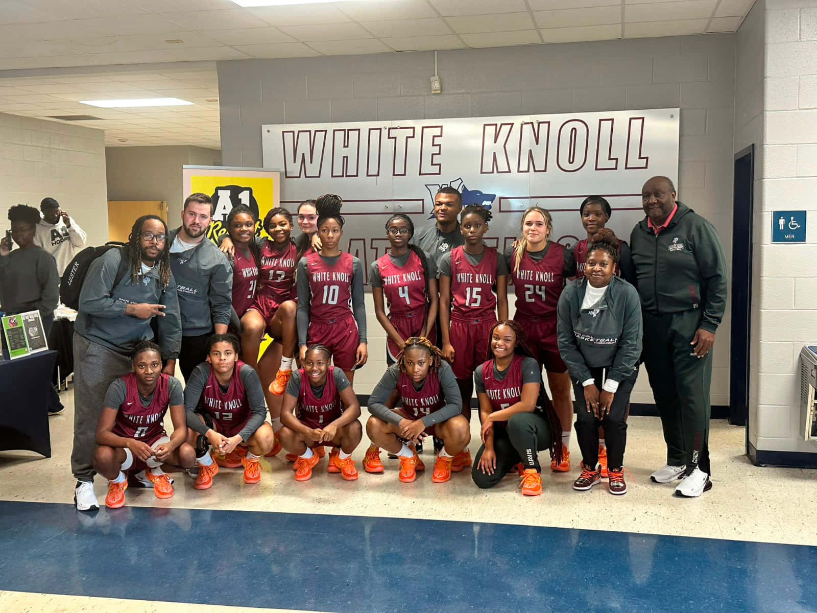 White Knoll Meisjes Basketbalteam Achtergrond