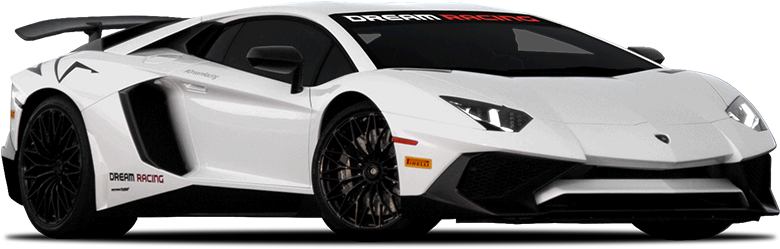 White Lamborghini Aventador Racing Edition PNG