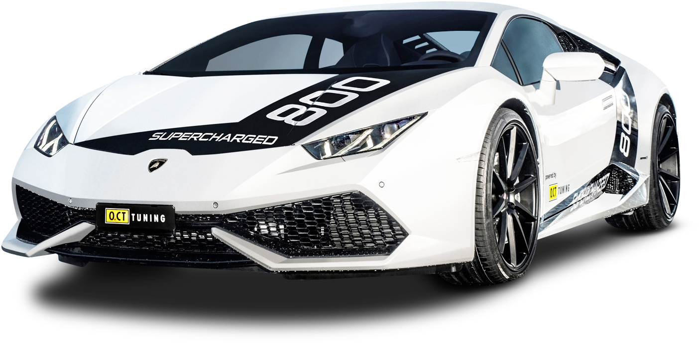 White Lamborghini Huracan Supercharged PNG