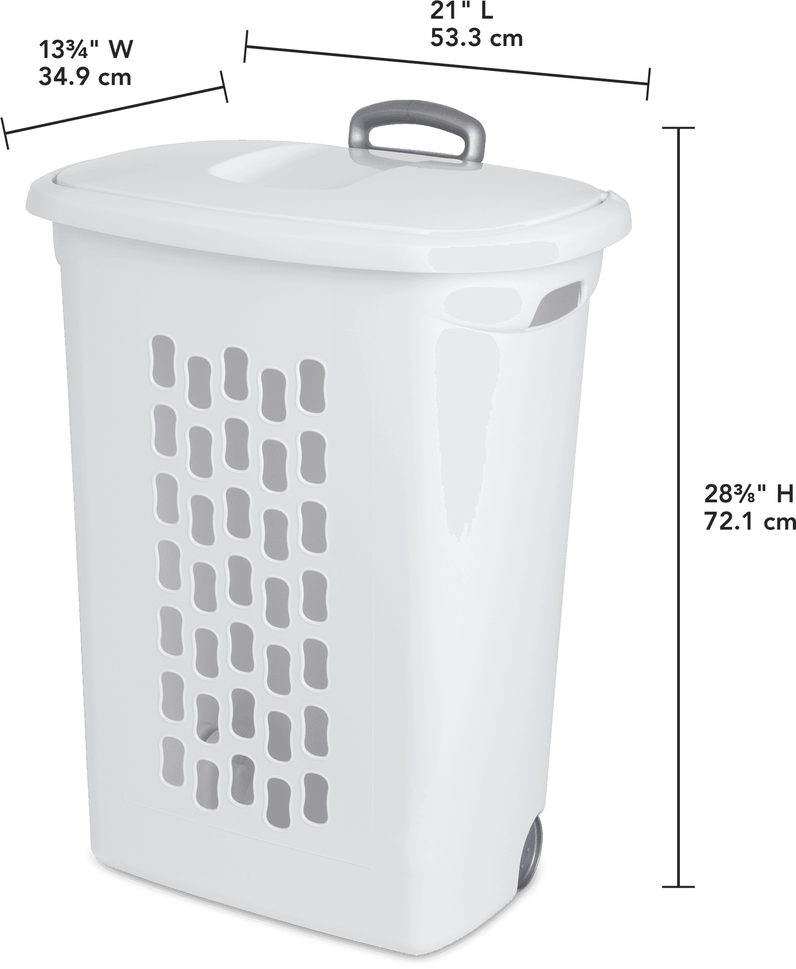 White Laundry Hamper Dimensions PNG