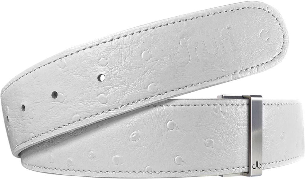 White Leather Beltwith Silver Buckle PNG