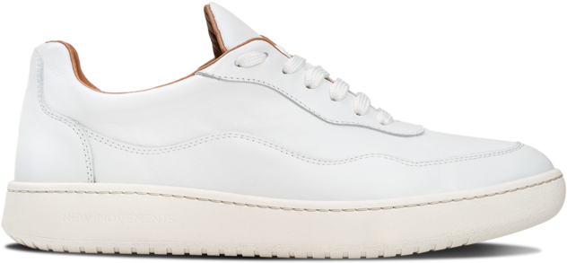 White Leather Sneaker Side View PNG