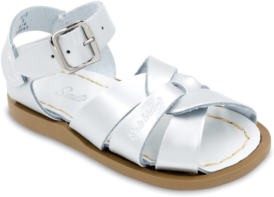 White Leather Strappy Sandal PNG
