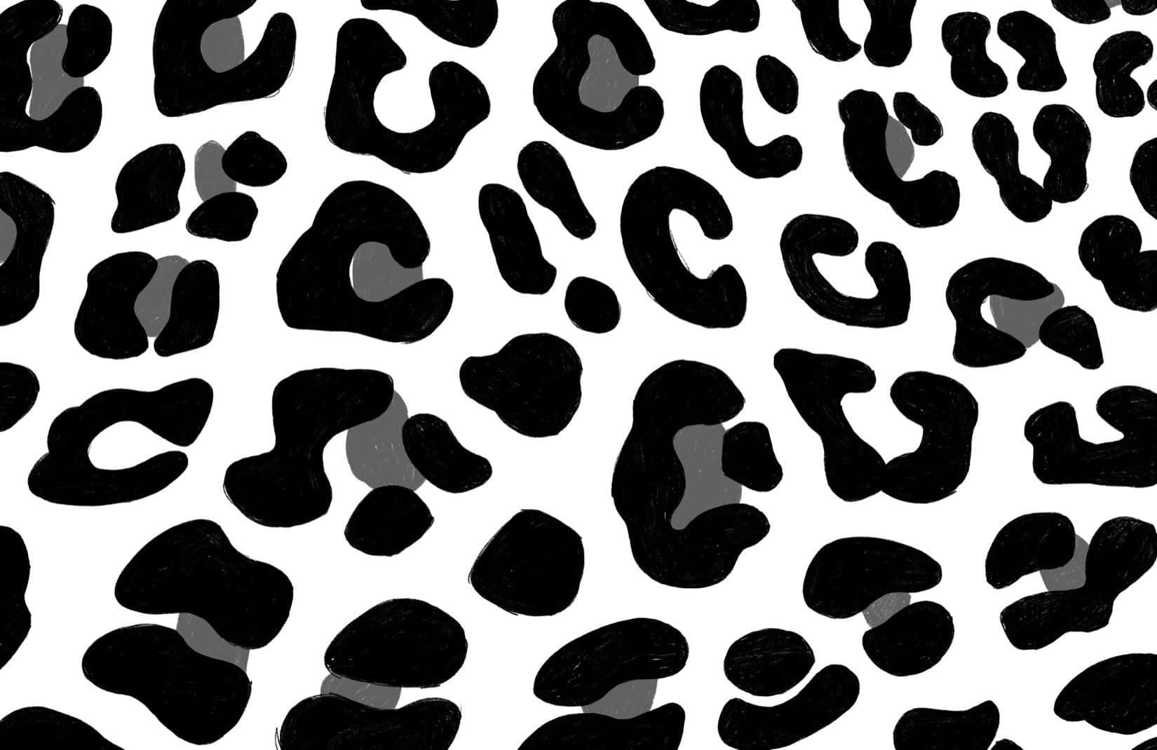 Extremely Black And White Leopard Print Wallpaper