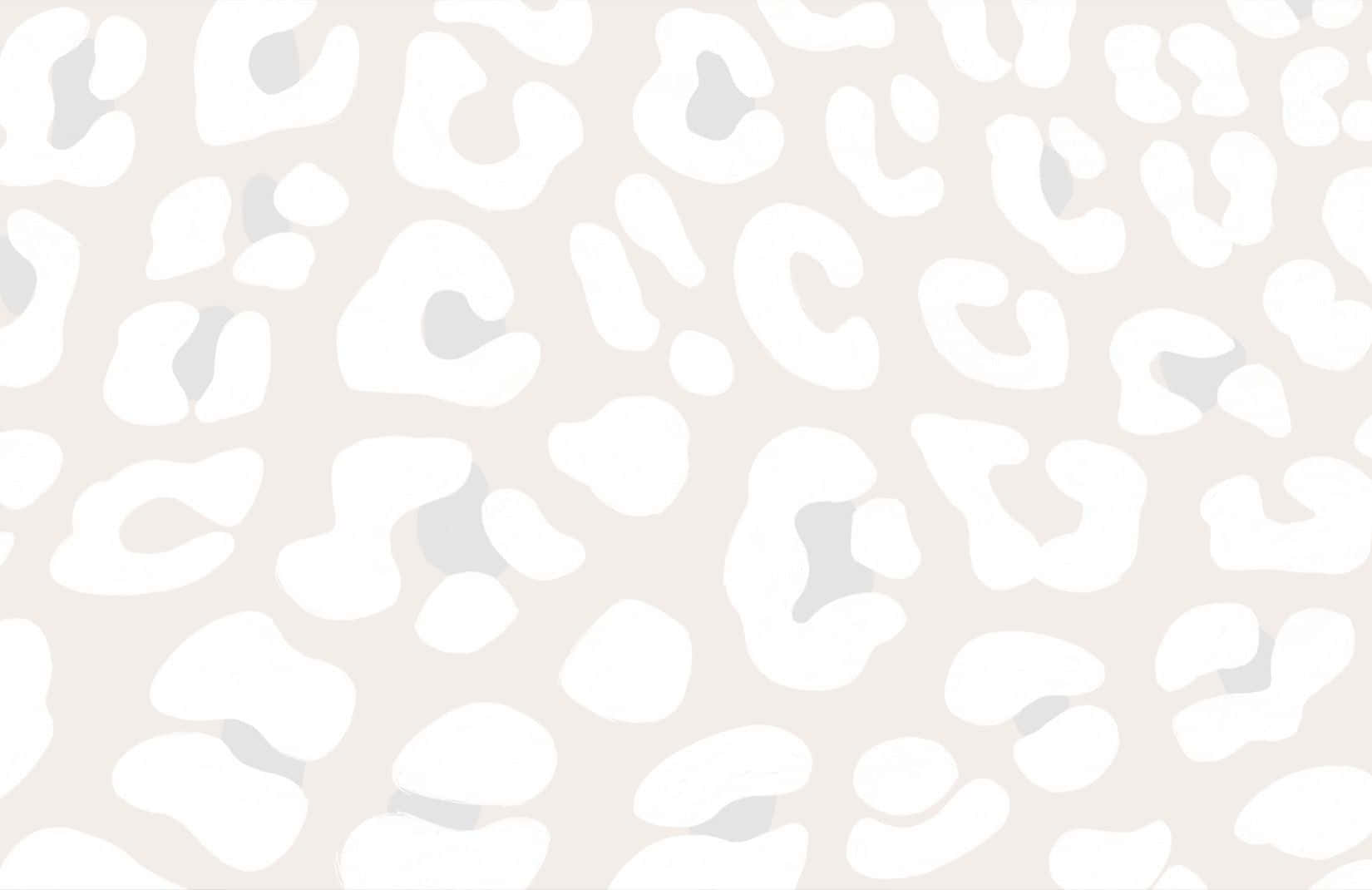 Pale White Leopard Print Wallpaper