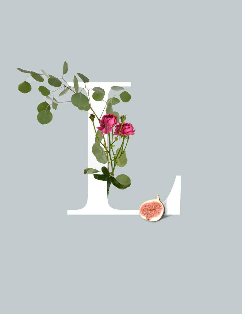 White Letter L With Plants Wallpaper