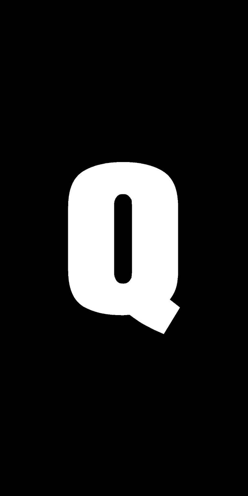 White Letter Q Name Black Wallpaper