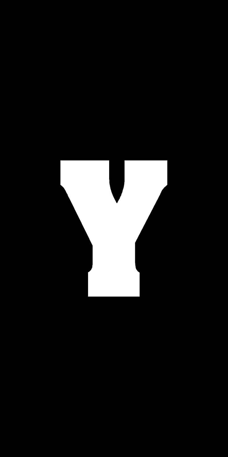 Captivating Letter Y in White on Black Background Wallpaper