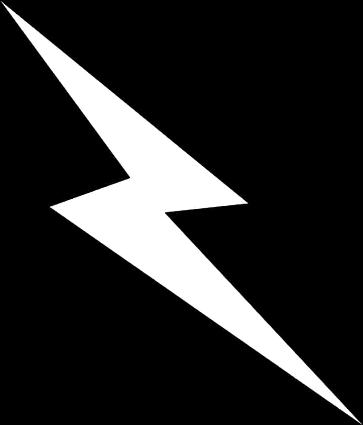 White Lightning Bolt Black Background PNG