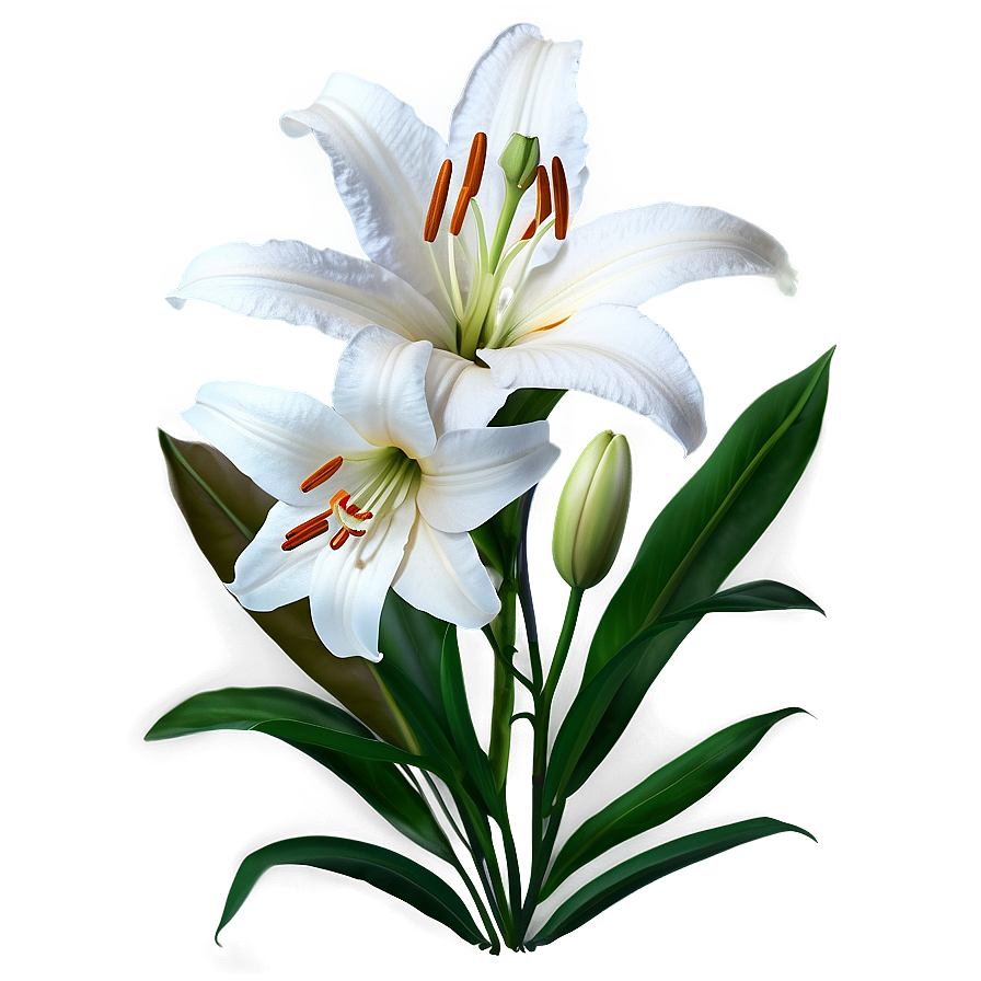 White Lilies Flowers Png 44 PNG