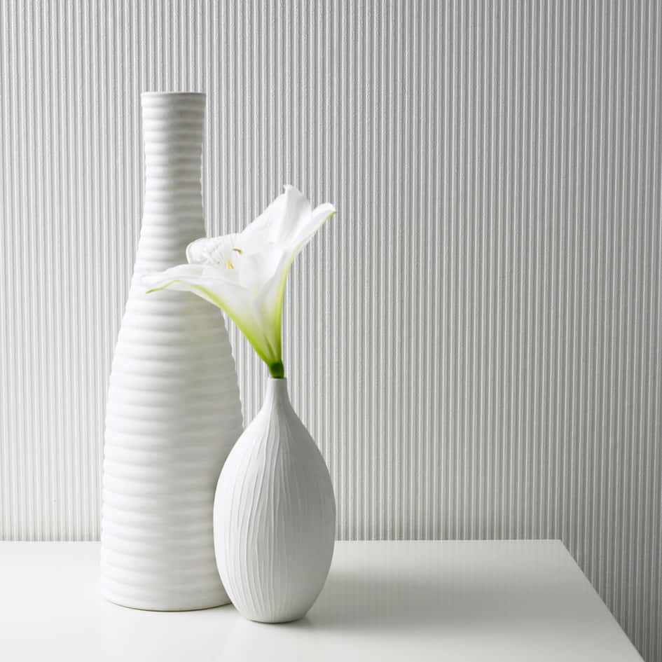 White Lily Vase Still Life Wallpaper