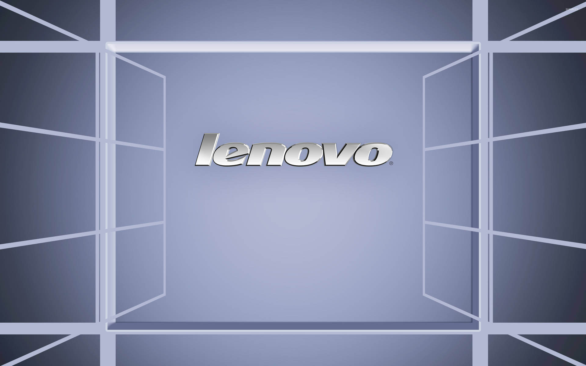 White Lined Squares Lenovo Official Wallpaper