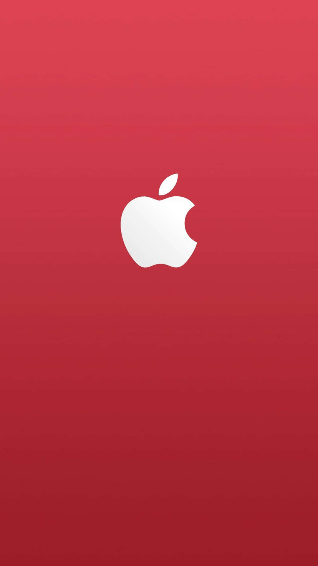 Logoblanco Sobre Manzana Roja Increíble En Hd Para Iphone. Fondo de pantalla