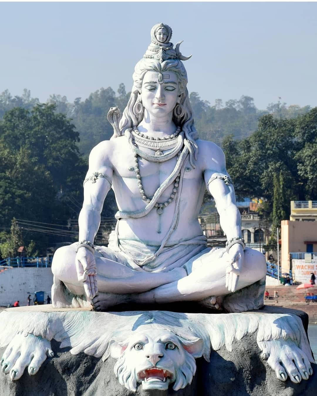 Hvid Lord Shiva skulptur tæppe tapet baggrund Wallpaper