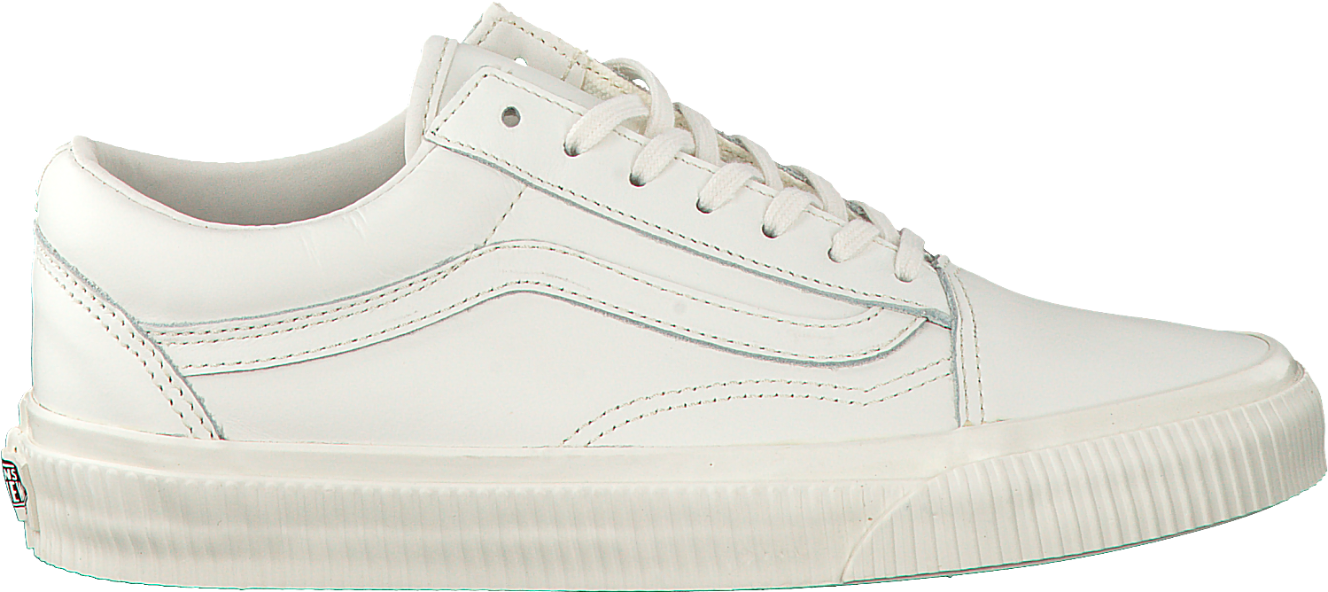 White Low Top Sneaker Side View PNG