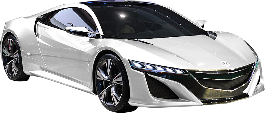 White Luxury Sports Car Profile PNG