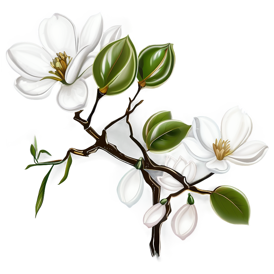 White Magnolia Flower Graphic Png 37 PNG