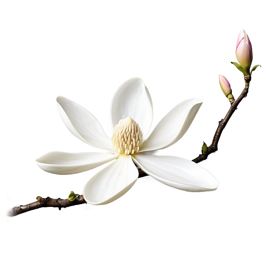 White Magnolia Flower Graphic Png Nct PNG