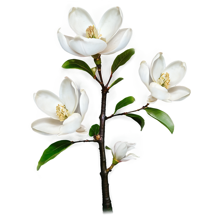 White Magnolia Tree Flowers Png 06212024 PNG