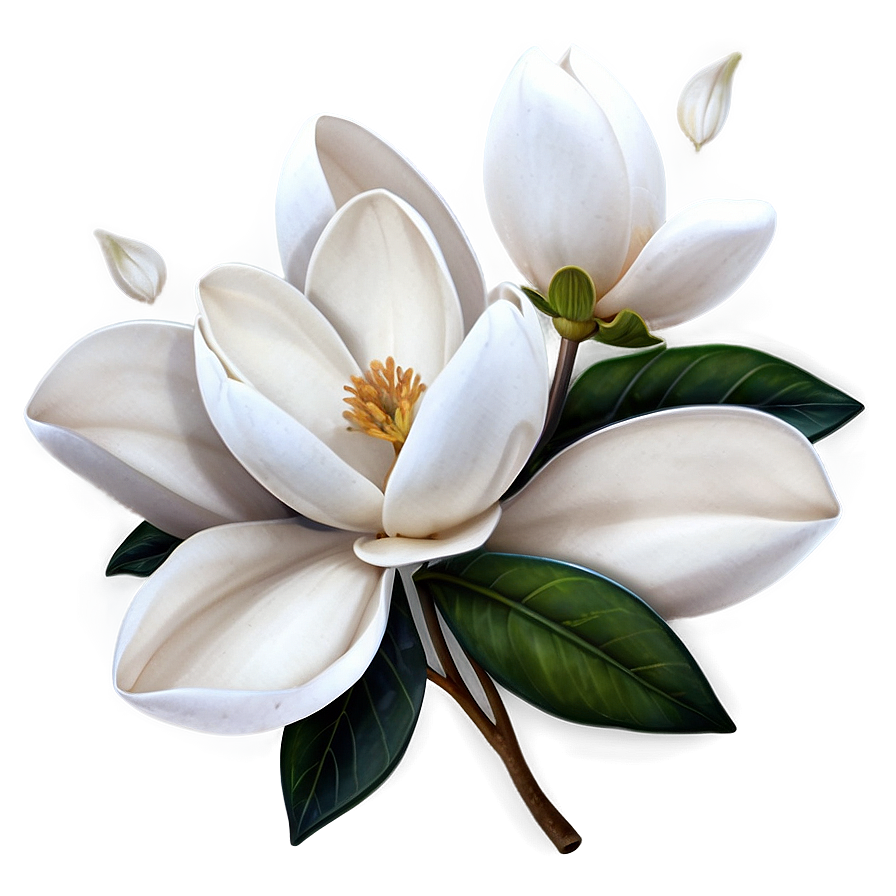 White Magnolias Flowers Png 56 PNG